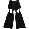Bottoms>LISTEN FLAVOR Zettai Ryoiki Black Detachable Pants