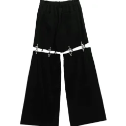 Bottoms>LISTEN FLAVOR Zettai Ryoiki Fire Buckle Black Pants