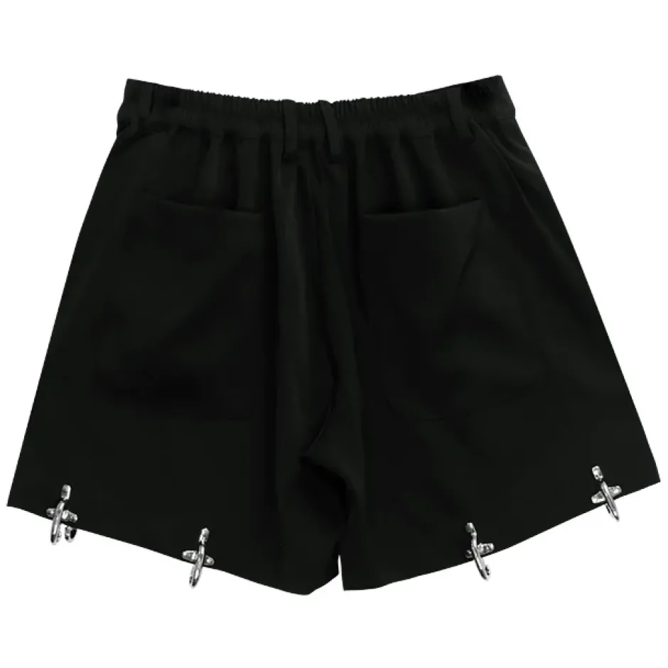 Bottoms>LISTEN FLAVOR Zettai Ryoiki Fire Buckle Black Pants