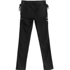 LISTEN FLAVOR Zip Design Side Lace-Up Black Skinny Pants Outlet