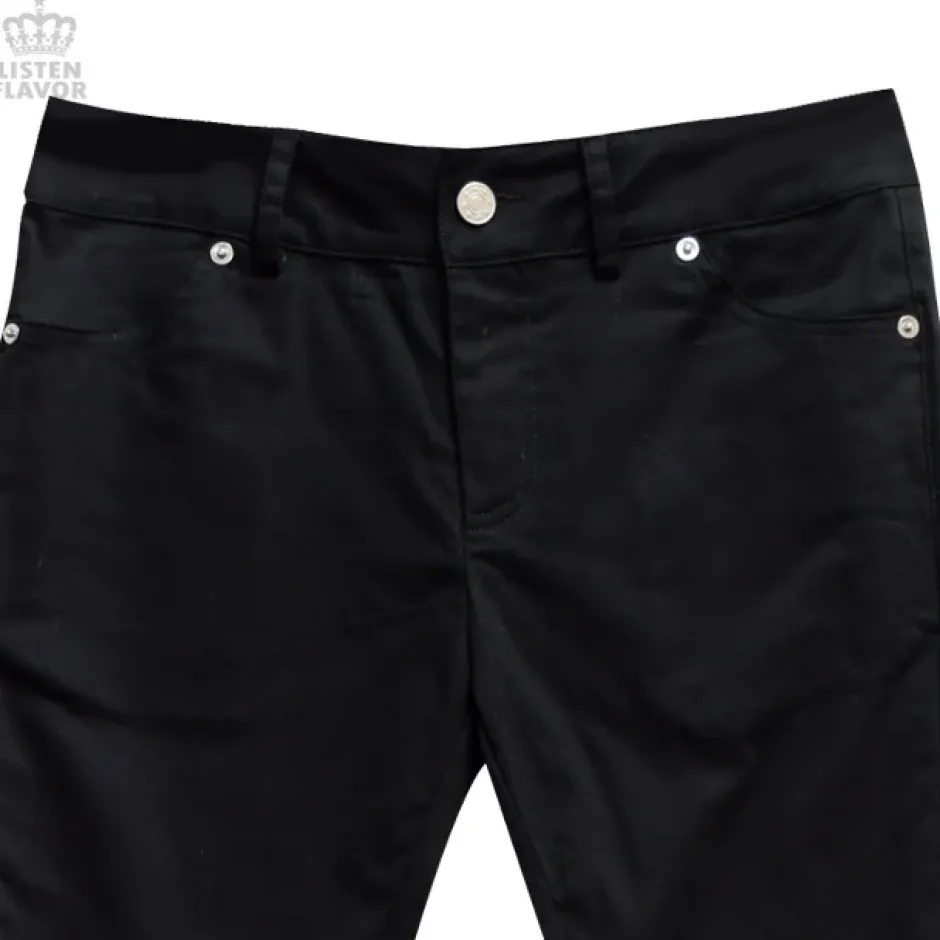 Bottoms>LISTEN FLAVOR Zip Detail Black Skinny Pants