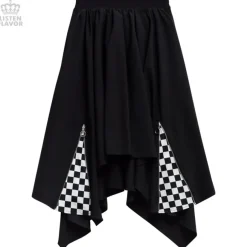 Bottoms>LISTEN FLAVOR Zip Detail Hemline Skirt
