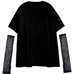 Tops>LISTEN FLAVOR Zipper Bear Mesh Top w/ Arm Covers