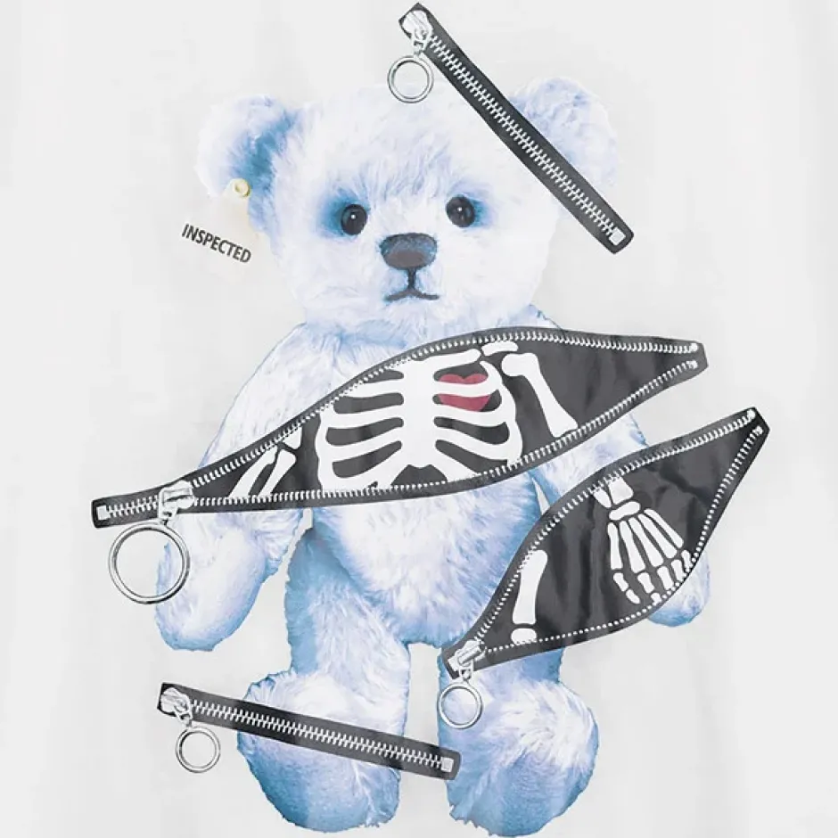 Tops>LISTEN FLAVOR Zipper Bear Mesh Top w/ Arm Covers