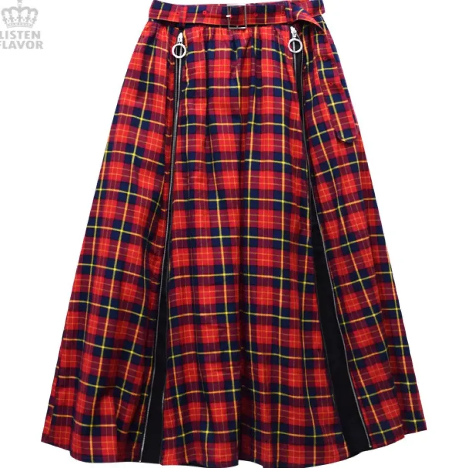 LISTEN FLAVOR Zipper Detail Long Skirt Online