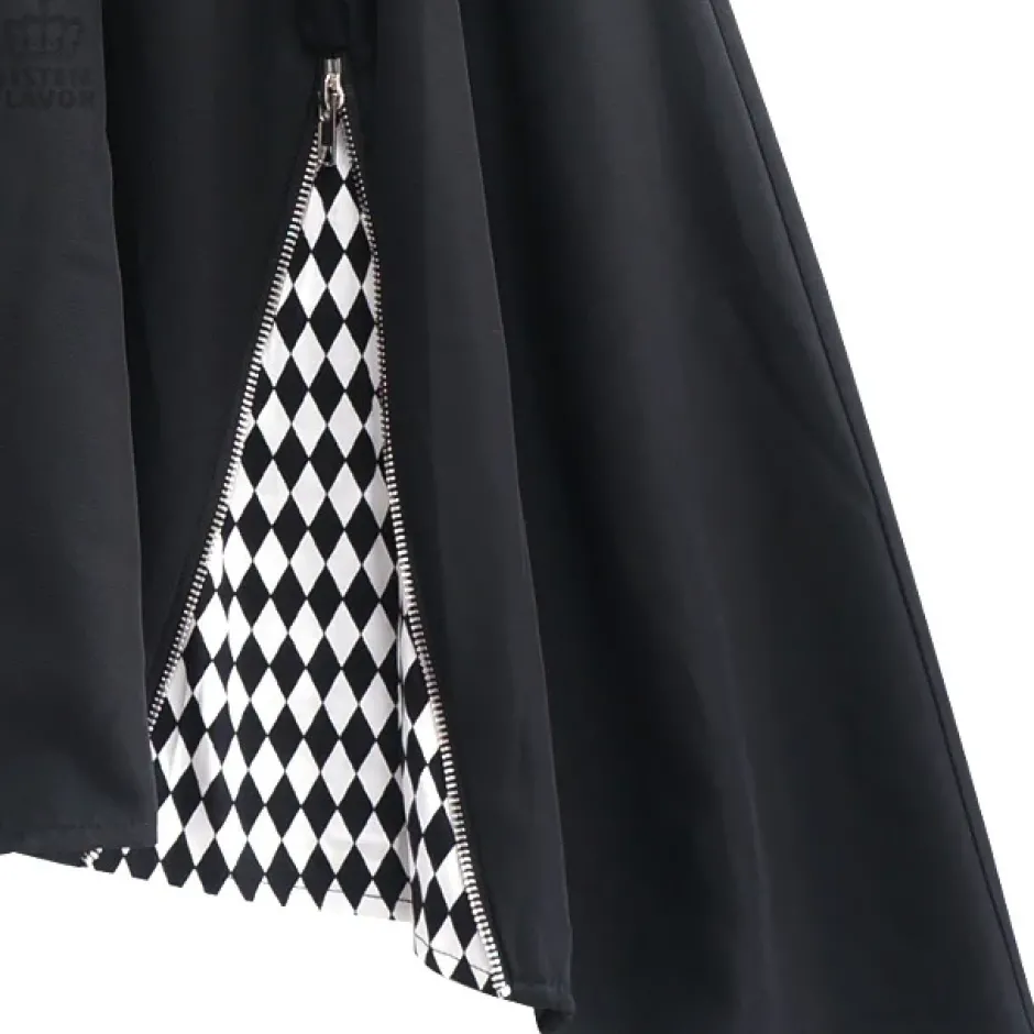 Bottoms>LISTEN FLAVOR Zippered Hem Line Skirt