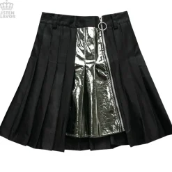 Bottoms>LISTEN FLAVOR Zip Pleated Skirt