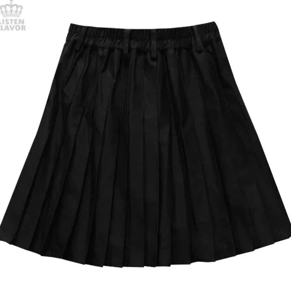 Bottoms>LISTEN FLAVOR Zip Pleated Skirt