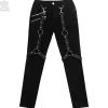 Bottoms>LISTEN FLAVOR Zip Skinny Black Pants w/ Harness