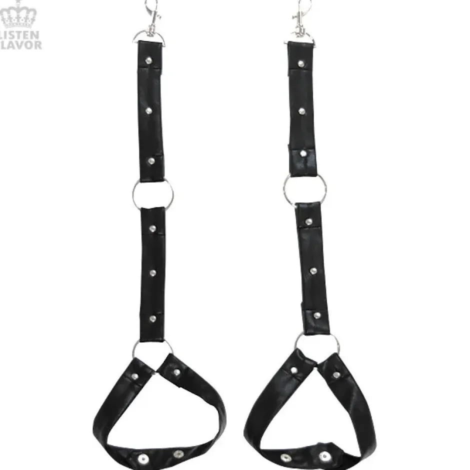 Bottoms>LISTEN FLAVOR Zip Skinny Black Pants w/ Harness