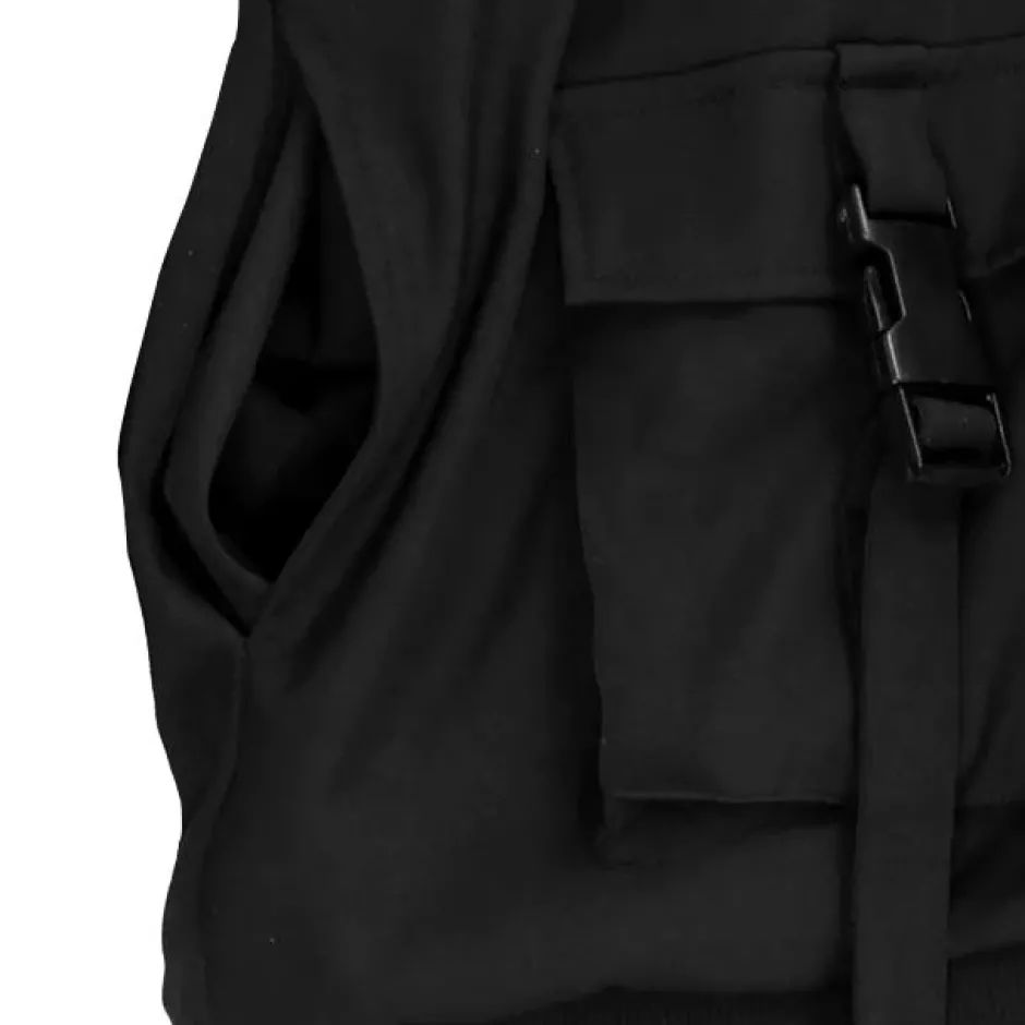 LISTEN FLAVOR Zip Slit Sleeve Hooded Blouson Sale