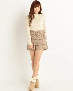 LIZ LISA Big Ribbon Plaid Shorts Sale