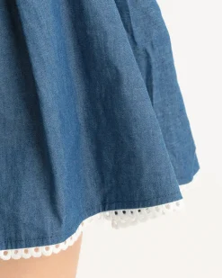 LIZ LISA Dungaree Scallop Short Pants Hot