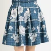 Bottoms>LIZ LISA Floral Plaid Houndstooth Skirt