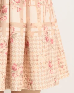 Bottoms>LIZ LISA Flower Check Pattern Pinafore Dress