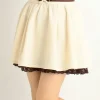 Bottoms>LIZ LISA Glen Plaid & Solid Color Sukapan Skirt (White)
