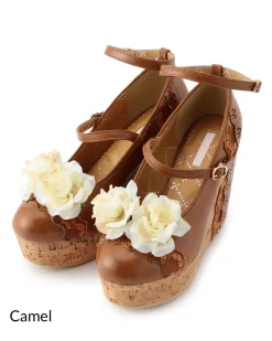 LIZ LISA Rose Wedge Pumps New