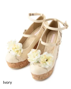 LIZ LISA Rose Wedge Pumps New