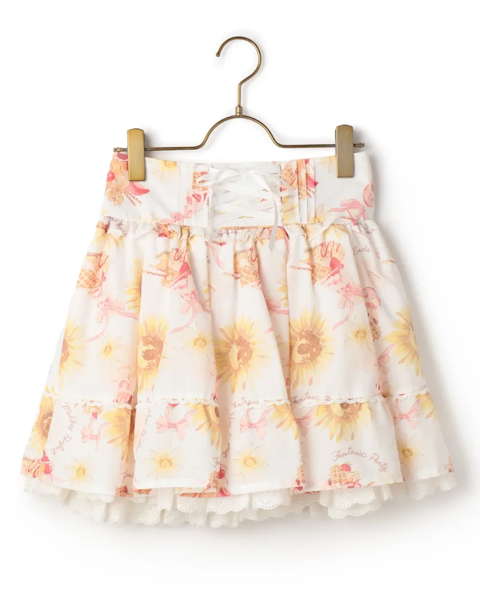LIZ LISA Sunflower & Parfait Sukapan Skirt New