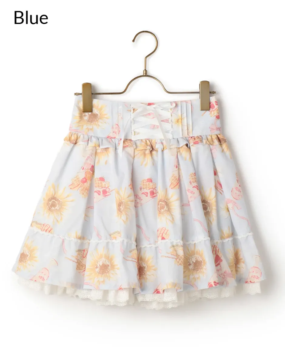 LIZ LISA Sunflower & Parfait Sukapan Skirt New