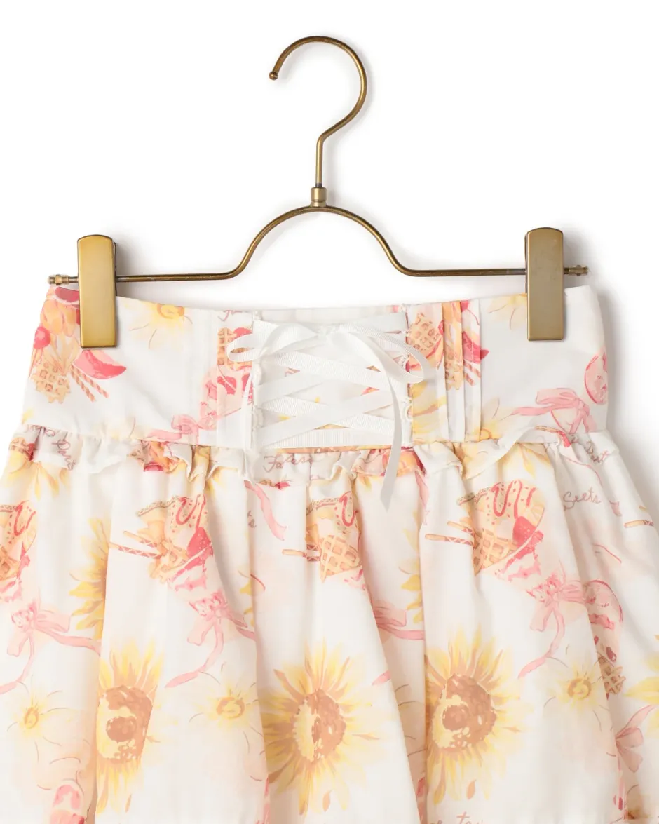 LIZ LISA Sunflower & Parfait Sukapan Skirt New