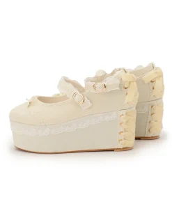 LIZ LISA Velour Lace-Up Platform Shoes Online