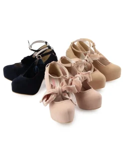 LIZ LISA Velour Ribbon Pumps Best