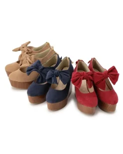 Footwear>LIZ LISA Wooden Heel Suede Platforms