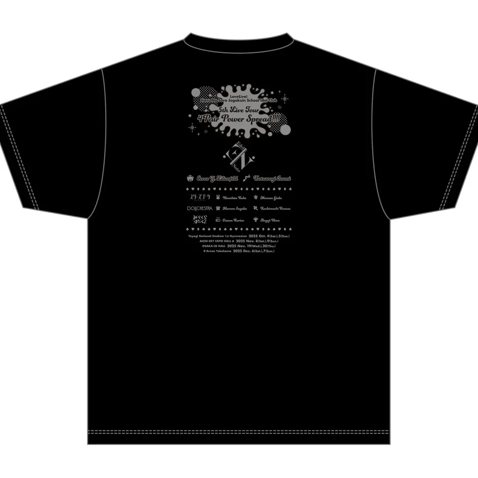 Love Live! Hasu no Sora Jogakuin School Idol Club 5th Live Tour ~4Pair Power Spread!!!!~ T-shirt Edel Note New