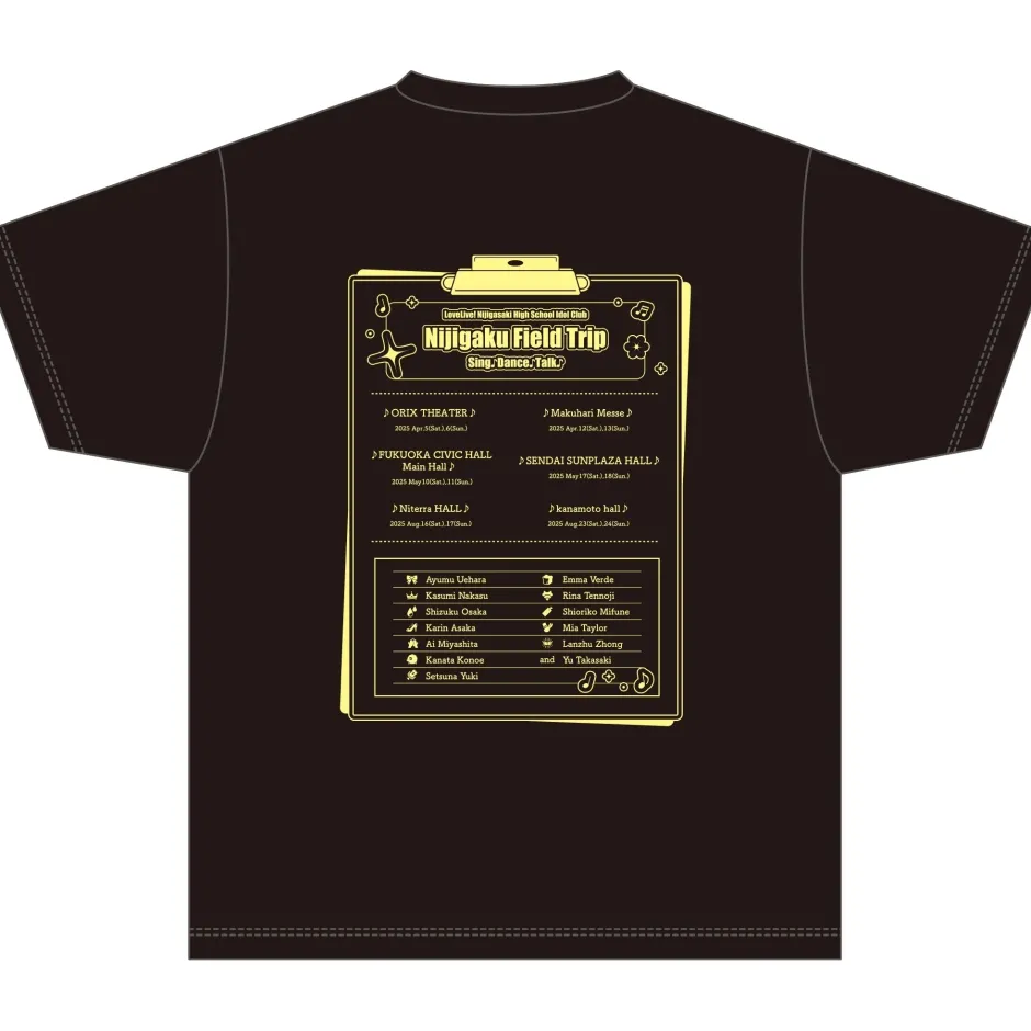 Love Live! Nijigasaki High School Idol Club LIVE&FAN MEETING TOUR Nijigaku Field Trip ~Sing♪Dance♪Talk♪~ T-Shirt Best