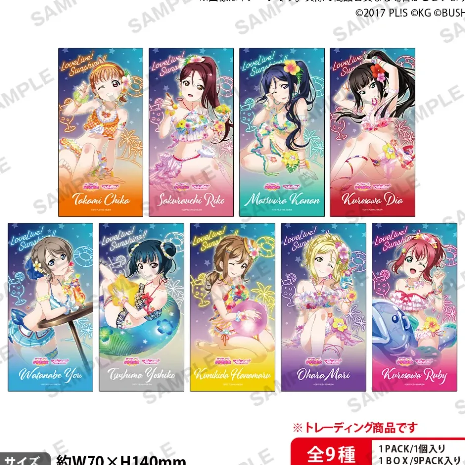 Love Live! School Idol Festival Aqours Water Essence Ver. Trading Ticket-Style Sticker Collection Complete Box Set Hot