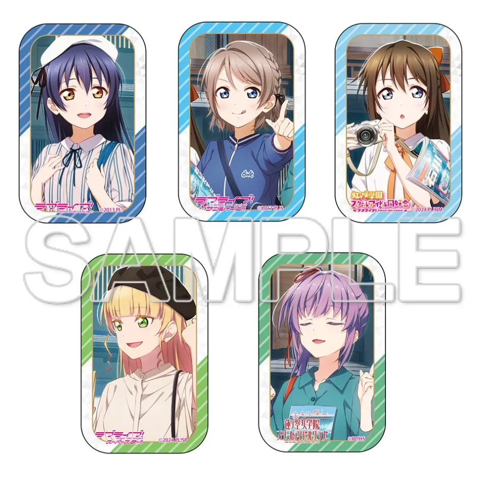 Love Live! Series Odekake Love Live! Square Tin Badge Set Umi & You & Shizuku & Sumire & Kozue Hot