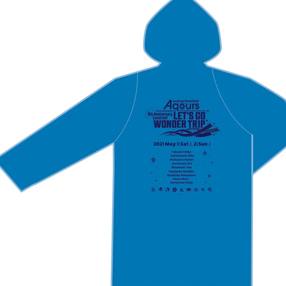 Love Live! Sunshine!! Aqours 5th Anniversary LoveLive! ~LET'S GO WONDER TRIP~ Raincoat New