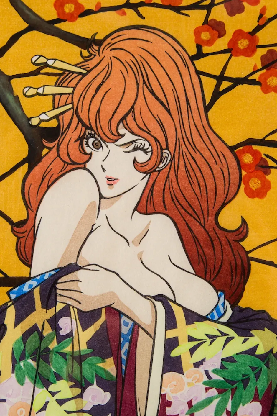 Lupin the Third Ukiyoe Woodblook Print - Fujiko Mine Hot