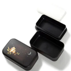 Bento Containers>Maki-e Owl 2-Tier Mini Bento Box