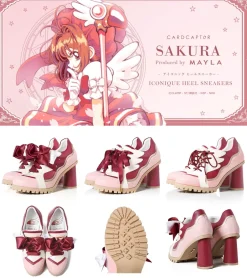 MAYLA Cardcaptor Sakura Iconique Heel Sneakers Ribboned Rose Discount
