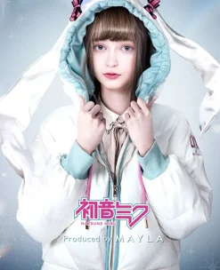 Jackets & Hoodies>MAYLA Hatsune Miku Iconique Down Jacket White