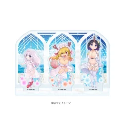 Other Goods>Miss Kobayashi's Dragon Maid Acrylic Diorama Tohru & Kanna & Elma: Swimsuit Wedding Ver.