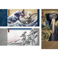 Towels>Monster Hunter Ukiyo-e Japanese Hand Towel Collection