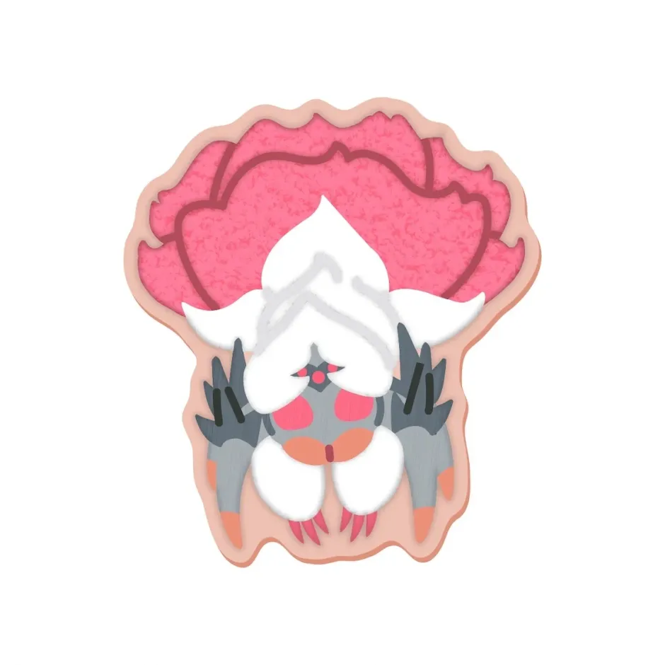 Monster Hunter MonDefo Sagara Embroidery Sticker Outlet