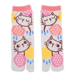 Footwear>Nagomi Modern Women's Gray Cat Tabi Socks