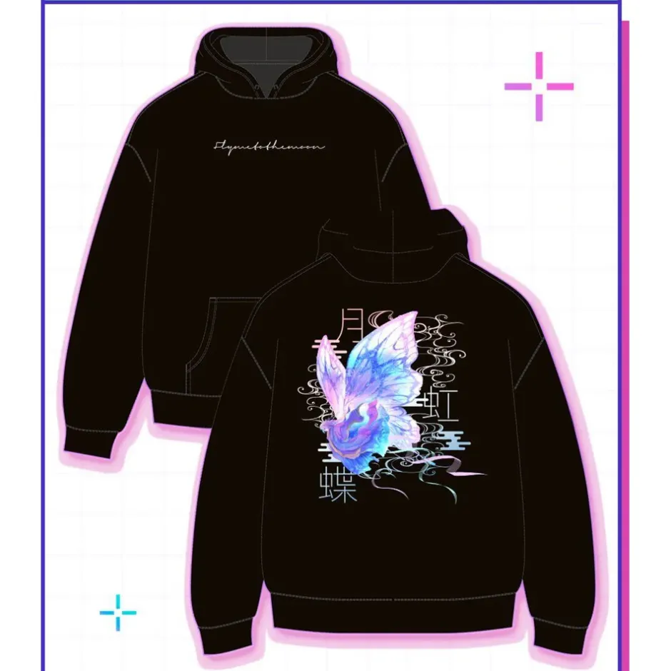 Needy Streamer Overload Moon-Rainbow Butterfly Hoodie Outlet