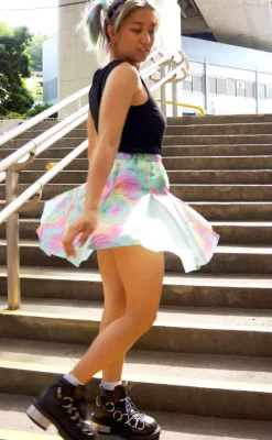 NUEZZZ Rough Sketch All-Over Print Cheer Skirt