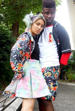 NUEZZZ Rough Sketch All-Over Print Cheer Skirt
