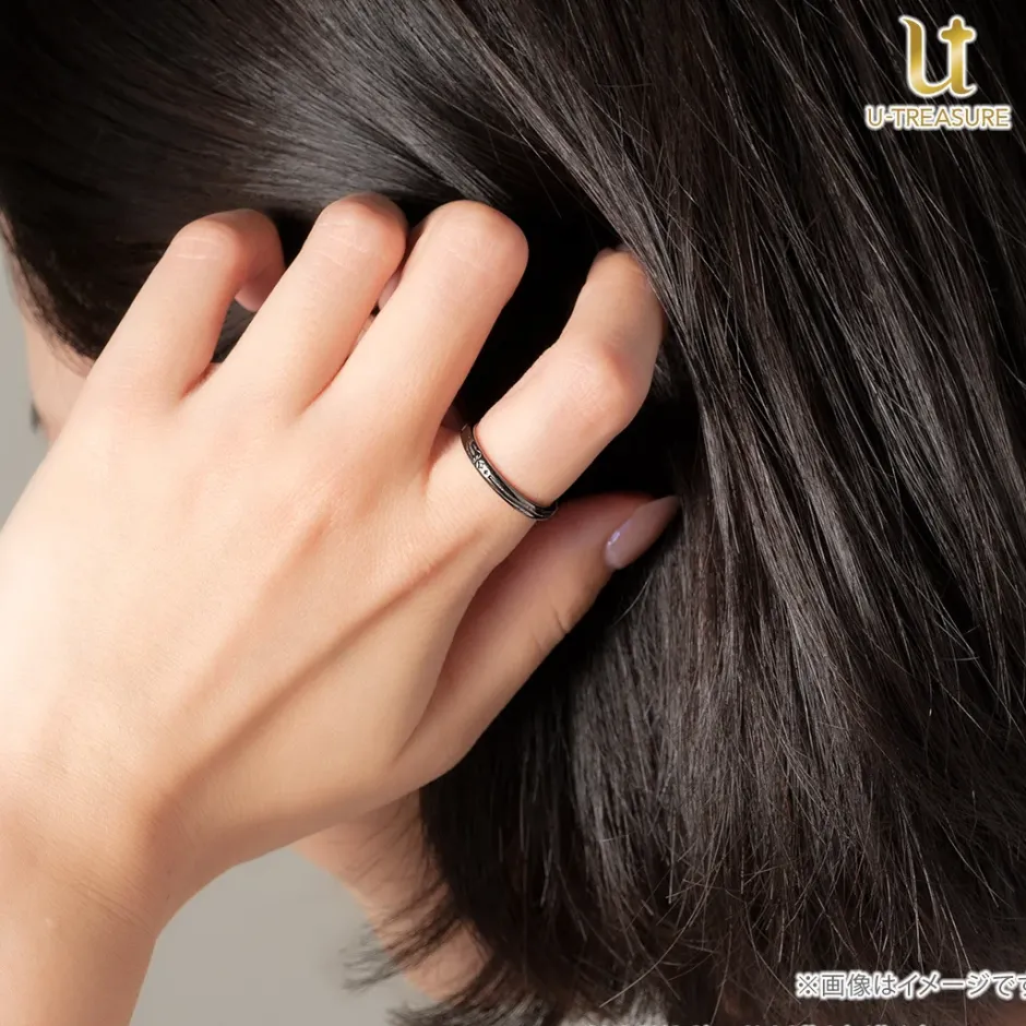 Jewelry & Hair Accessories>Obey Me! Asmodeus Black-Coated Silver Ring