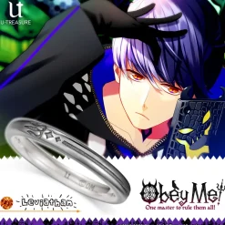 Jewelry & Hair Accessories>Obey Me! Leviathan Black-Coated Silver Ring