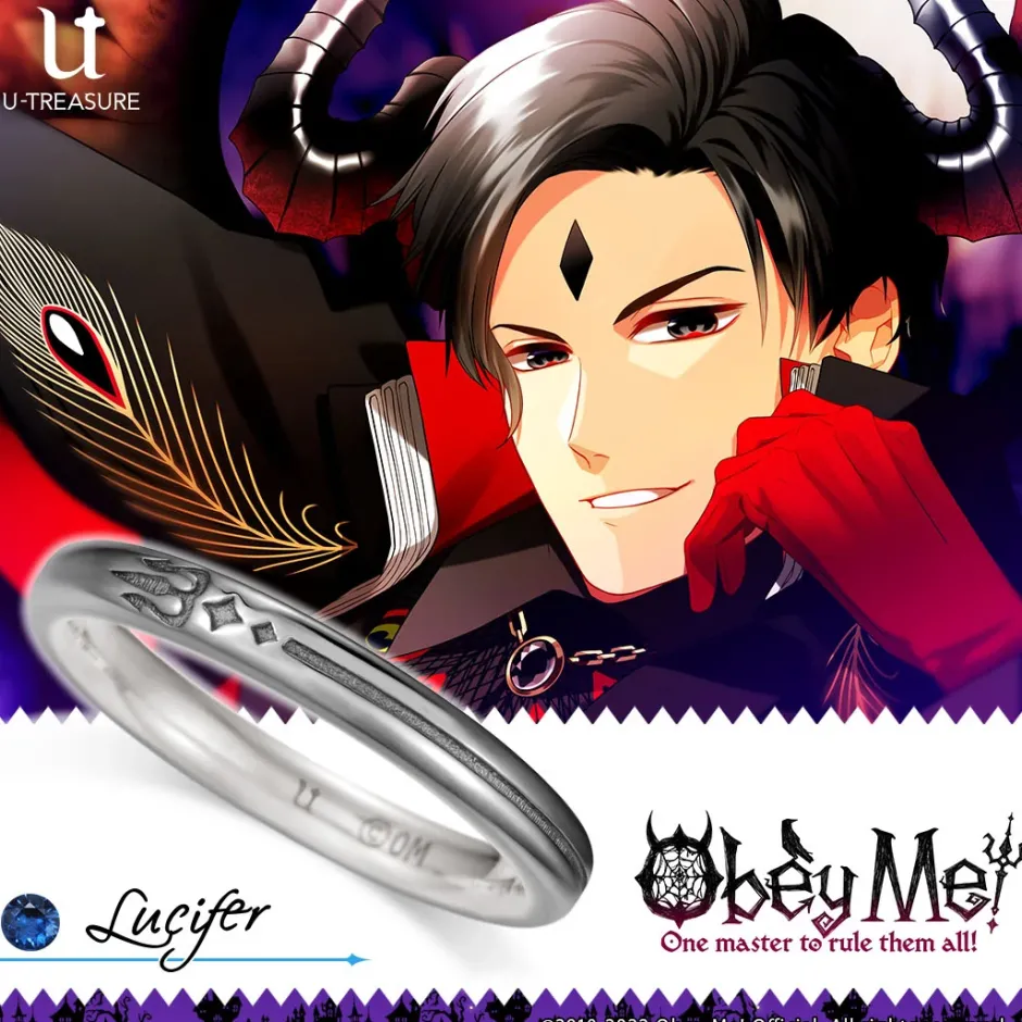 Jewelry & Hair Accessories>Obey Me! Lucifer Black-Coated Silver Ring