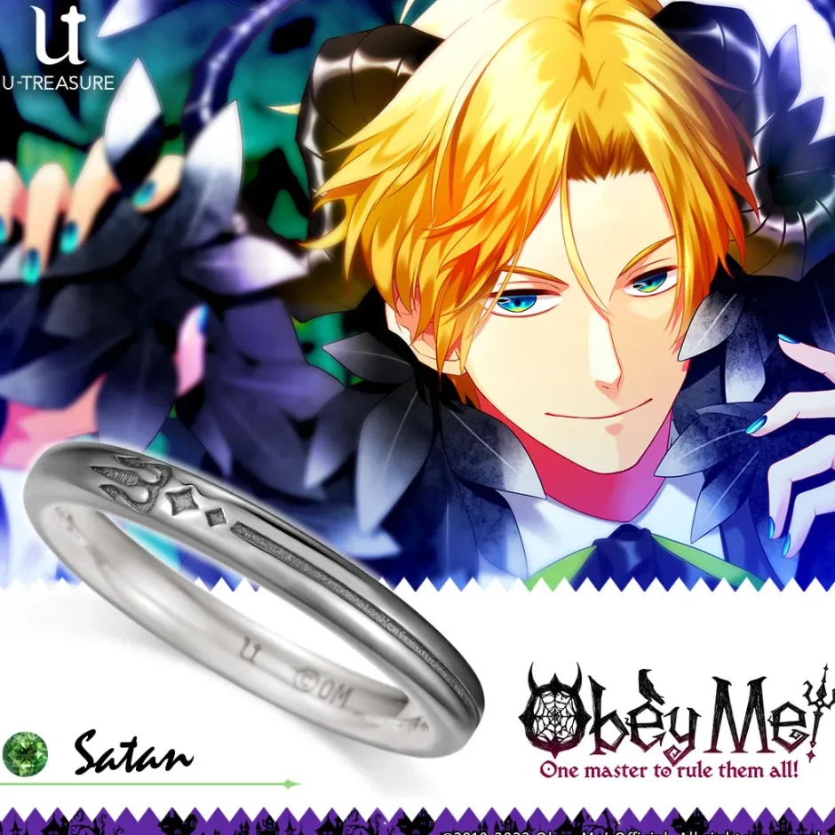 Jewelry & Hair Accessories>Obey Me! Satan Black-Coated Silver Ring