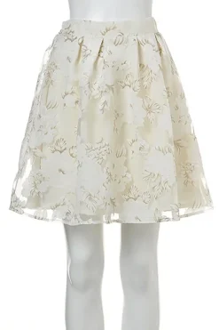 Bottoms>OLIVE des OLIVE Floral Organdy Skirt