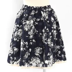 OLIVE des OLIVE Rose Pattern Sheer Check Skirt Discount